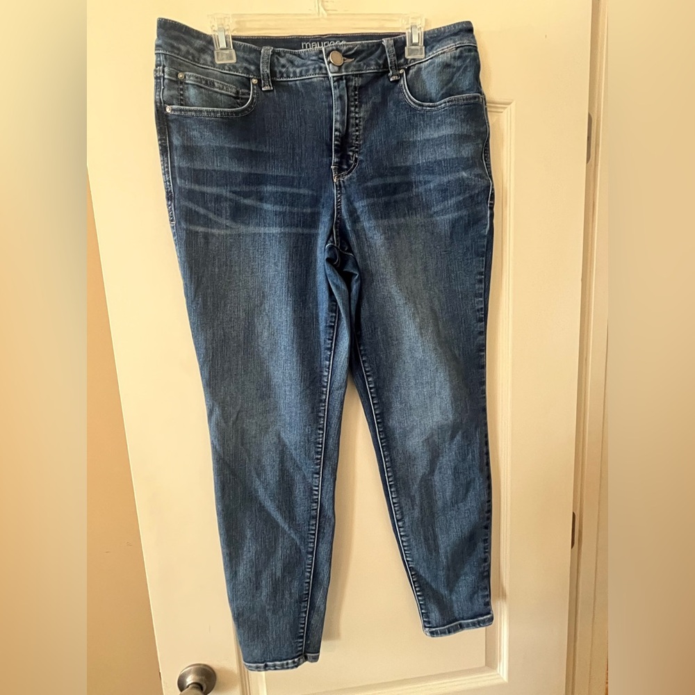 Maurice’s Mid Wash Ever-Flex High-Rise Women’s Jeans Stretch Denim Size 14